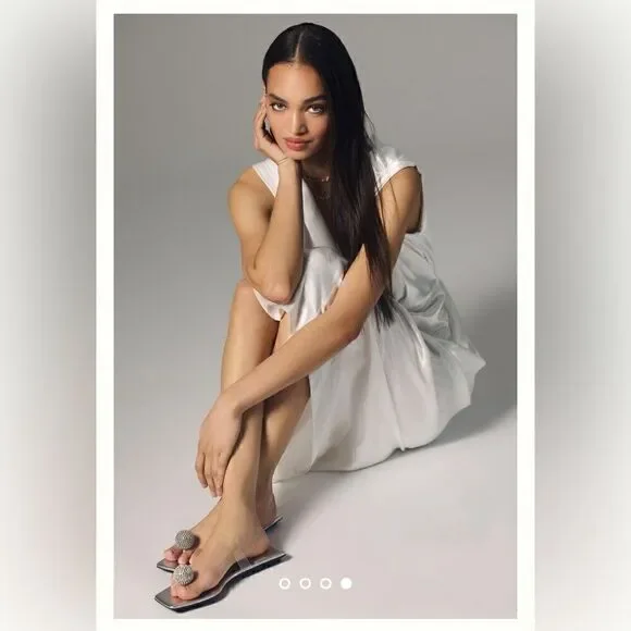 Anthropologie Sleeveless V-Neck Twist-Front Satin Midi Dress Size 0 - Picture 3 of 4